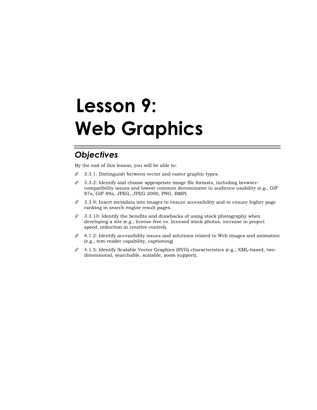 9Lesson 9: Web Graphics