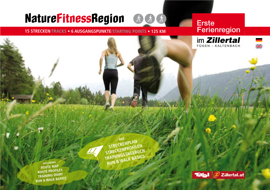 Naturefitnessregion 15 Strecken/Tracks • 6 Ausgangspunkte/Starting Points • 125 Km