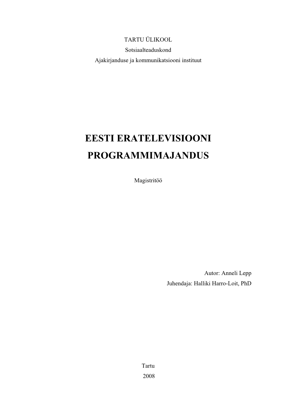 Eesti Eratelevisiooni Programmimajandus