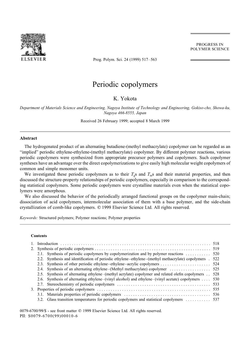 Periodic Copolymers