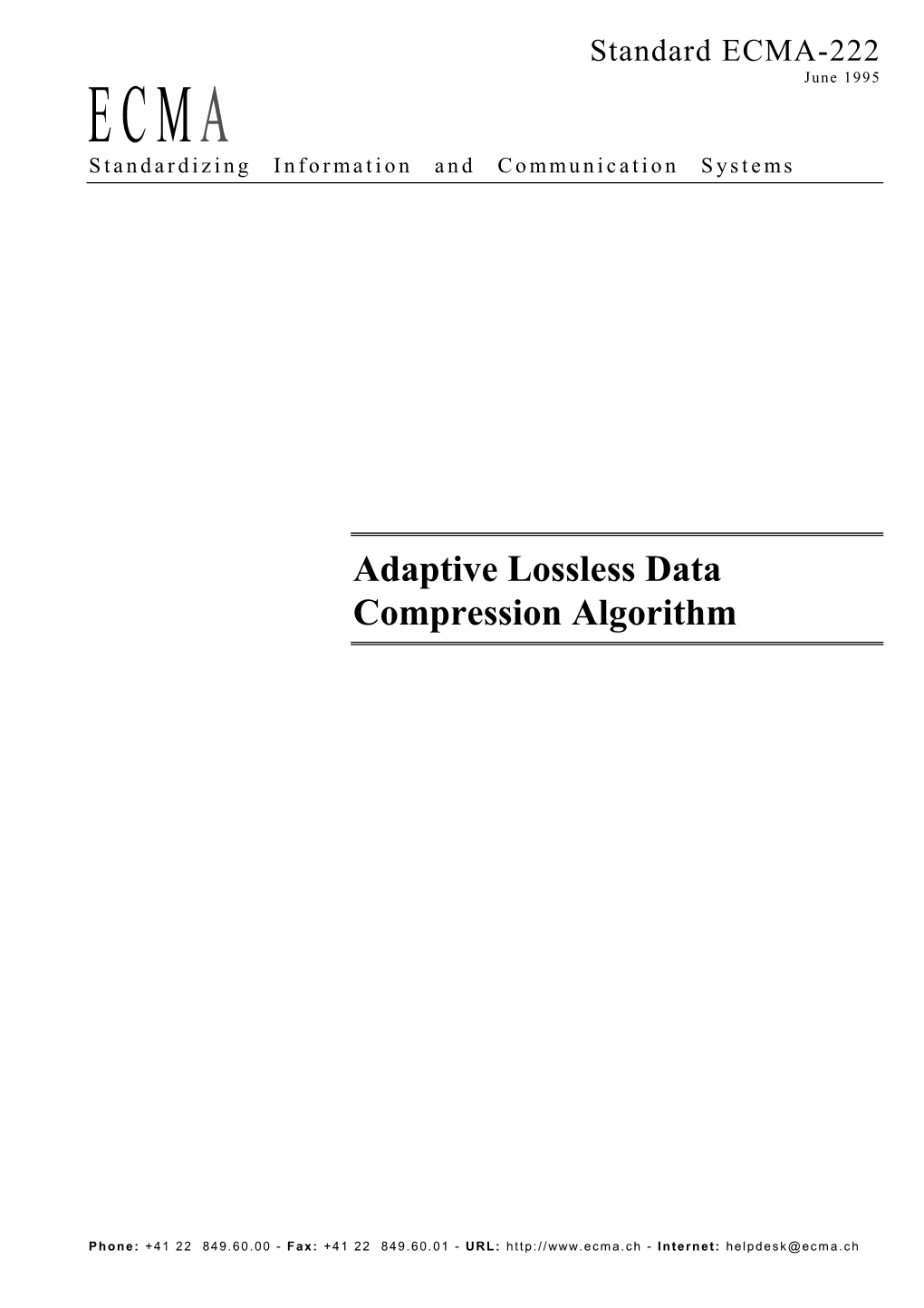 Adaptive Lossless Data Compression Algorithm