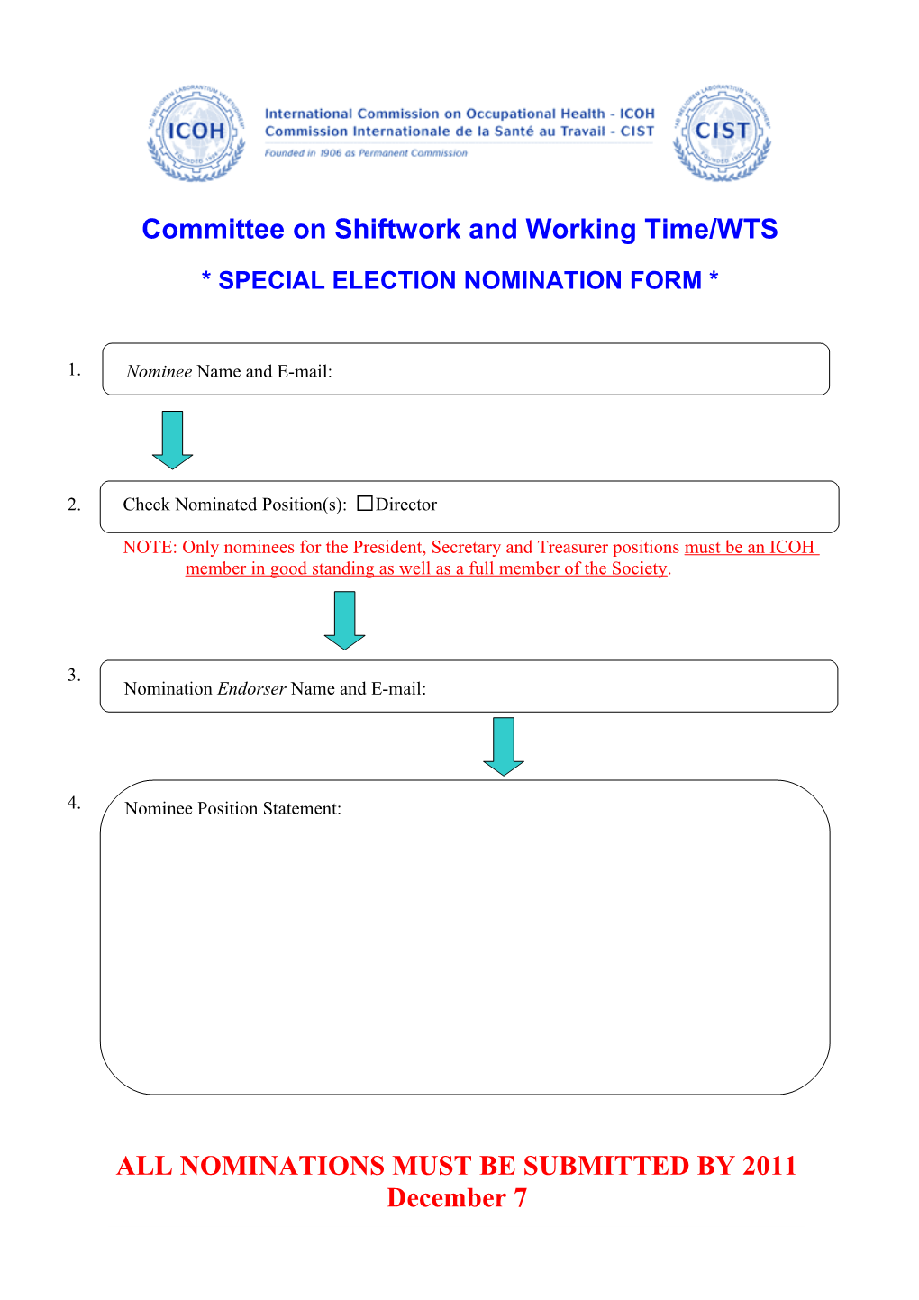 Committee on Shiftwork and Working Time/WTS