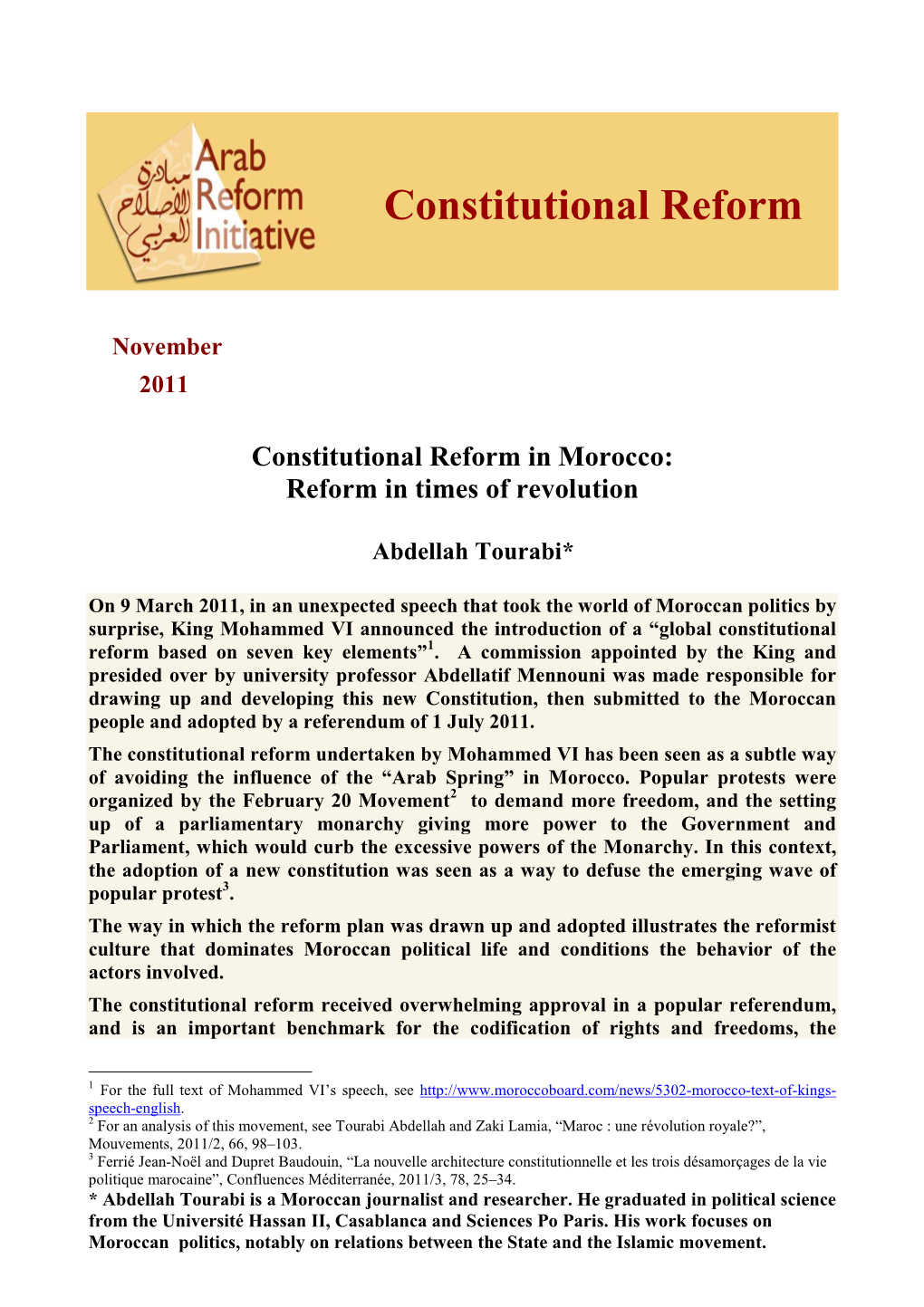 Constitutional Reform