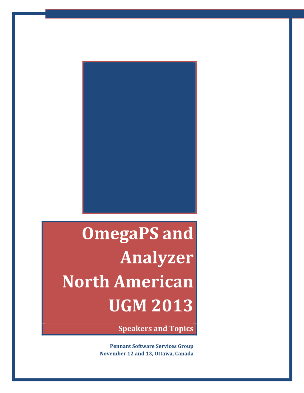 Omegaps and Analyzer North American UGM 2013