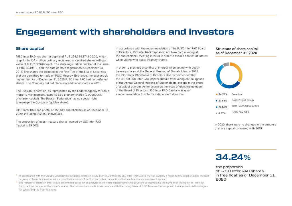 Engagement with Shareholders and Investors