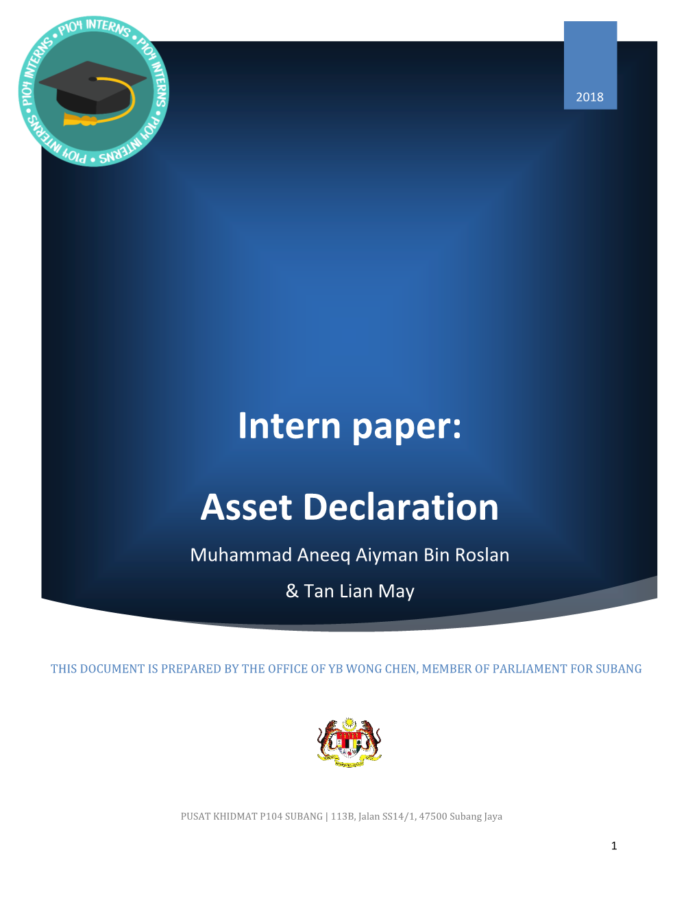 Intern Paper: Asset Declaration