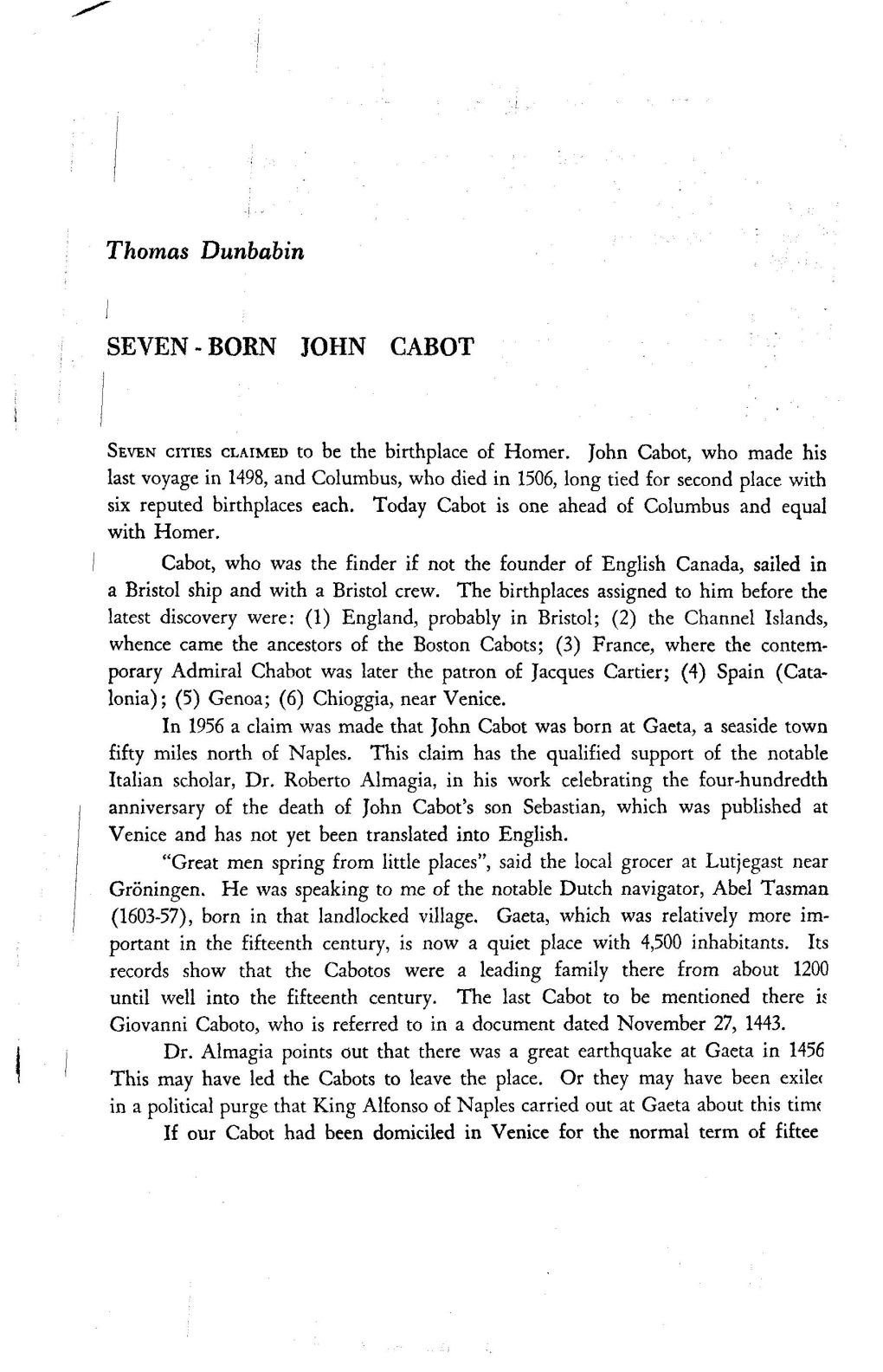 Born John Cabot