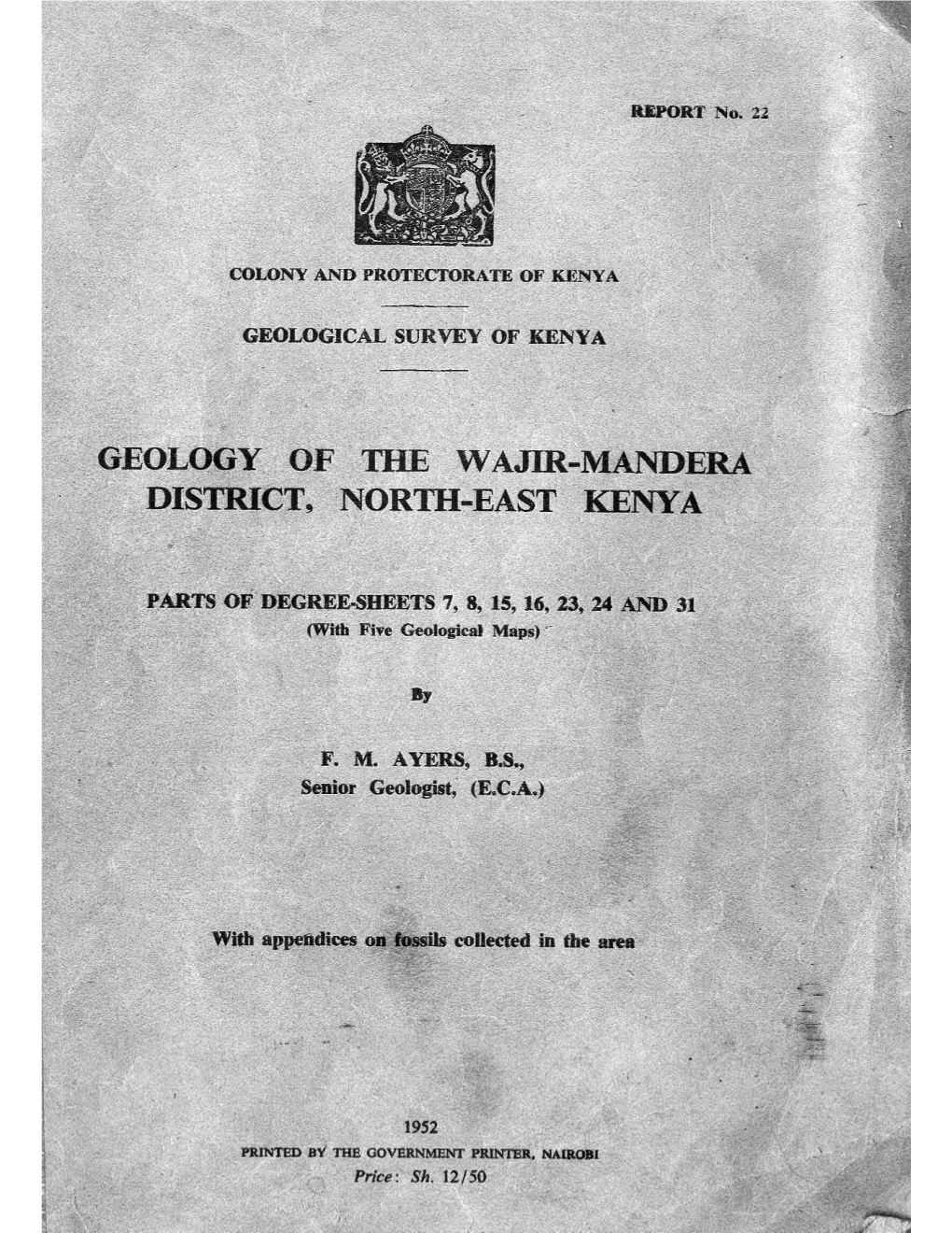 Geology of the Wajir-Mandera District