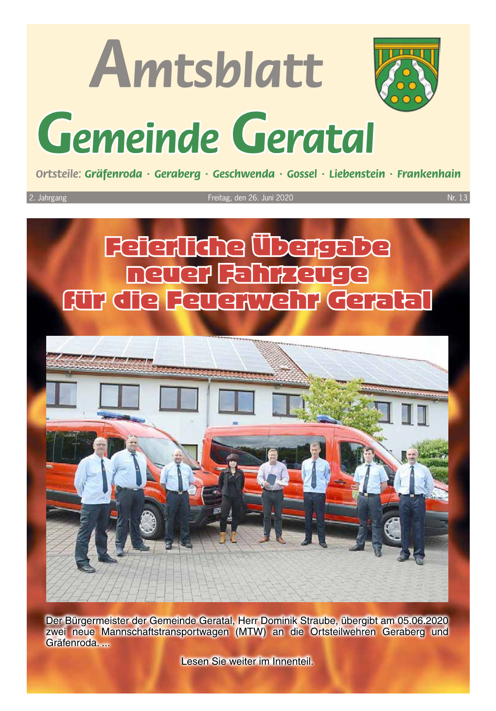 Amtsblatt Nr. 13 Vom 26.06.2020