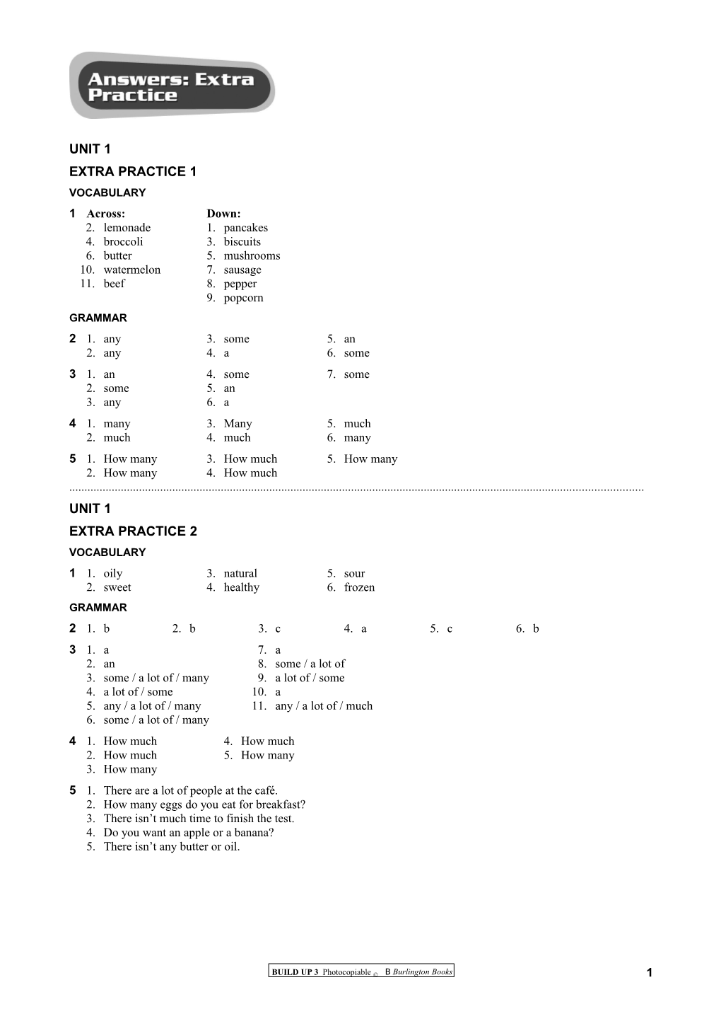 Answers: Extra Practice