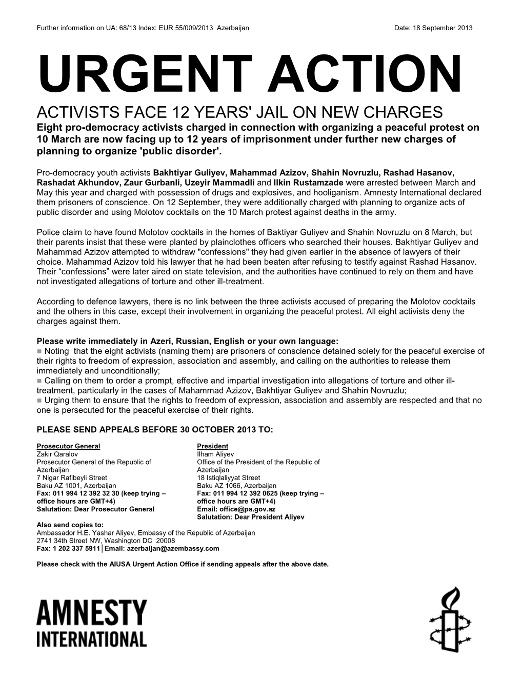 Urgent Action