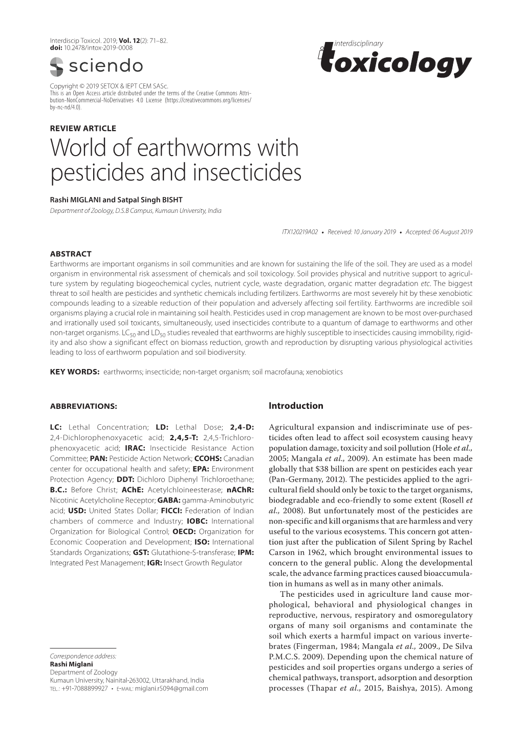 World of Earthworms with Pesticides and Insecticides