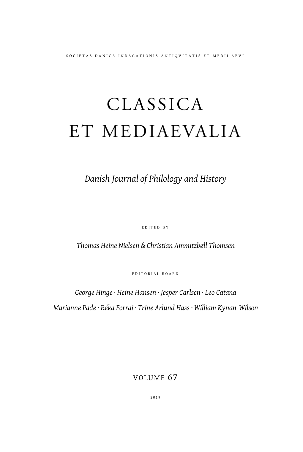 Danish Journal of Philology and History