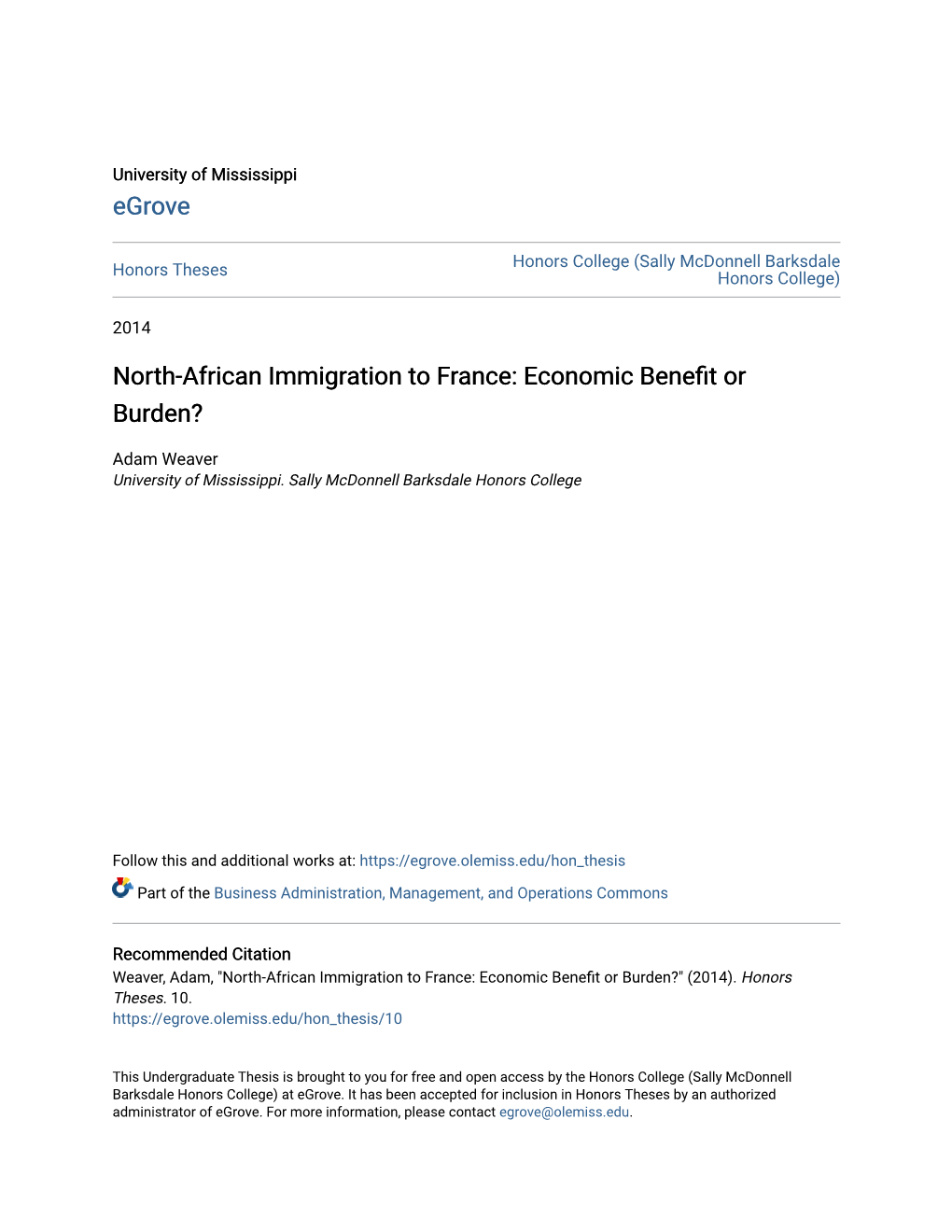 North-African Immigration to France: Economic Benefit Or Burden?