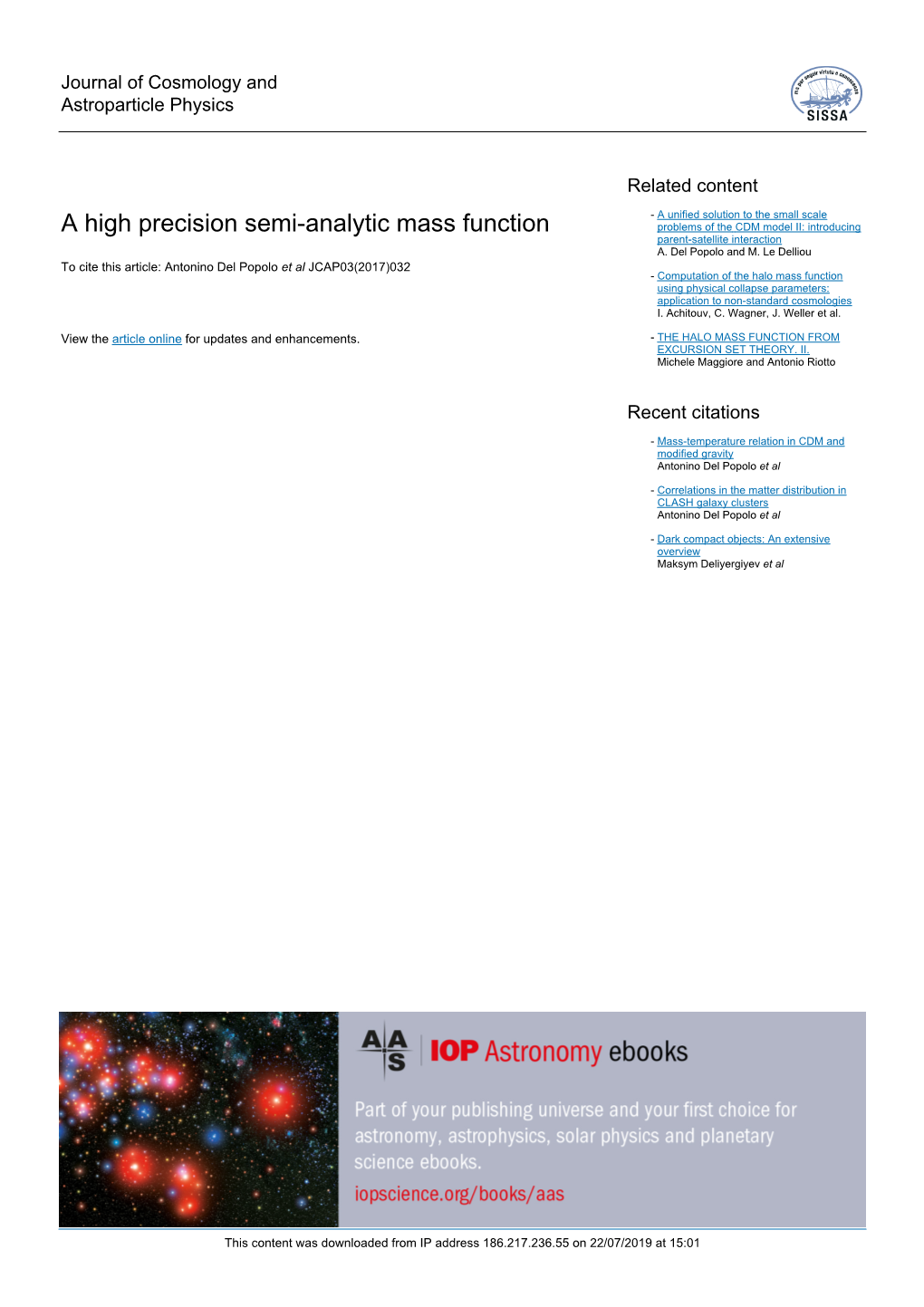 A High Precision Semi-Analytic Mass Function Problems of the CDM Model II: Introducing Parent-Satellite Interaction A