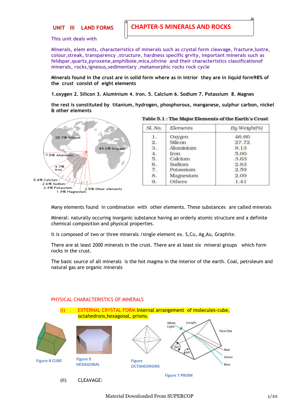 Chapter-5 Minerals and Rocks