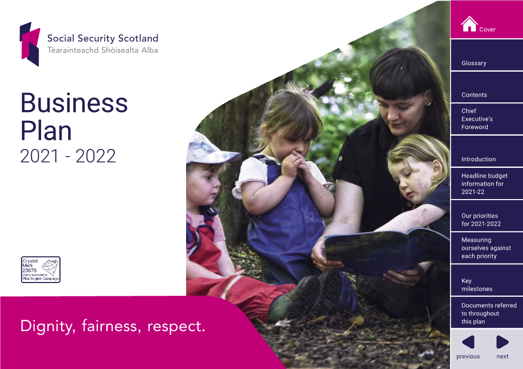 Social Security Scotland Business Plan 2021- 2022