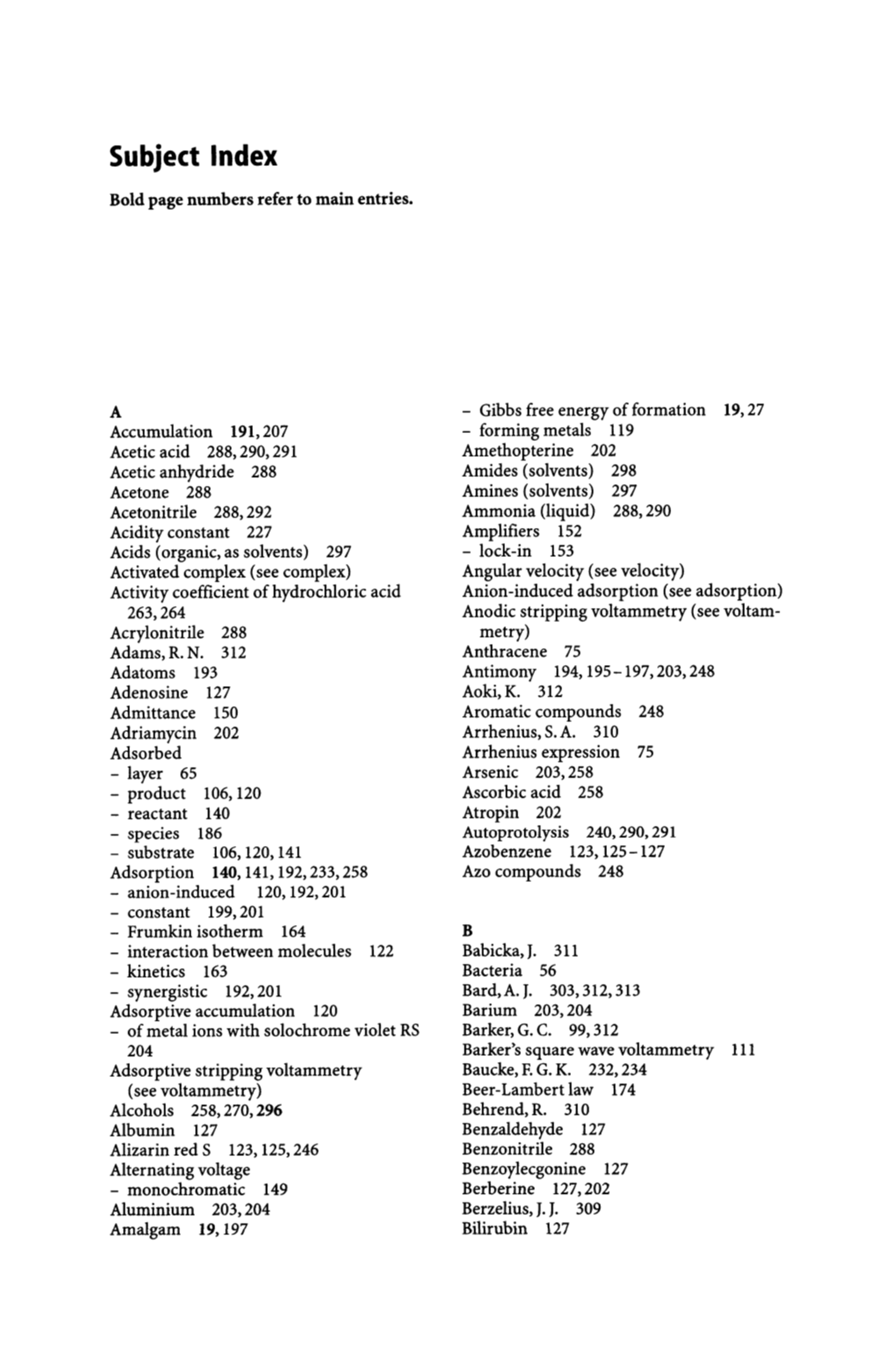 Subject Index