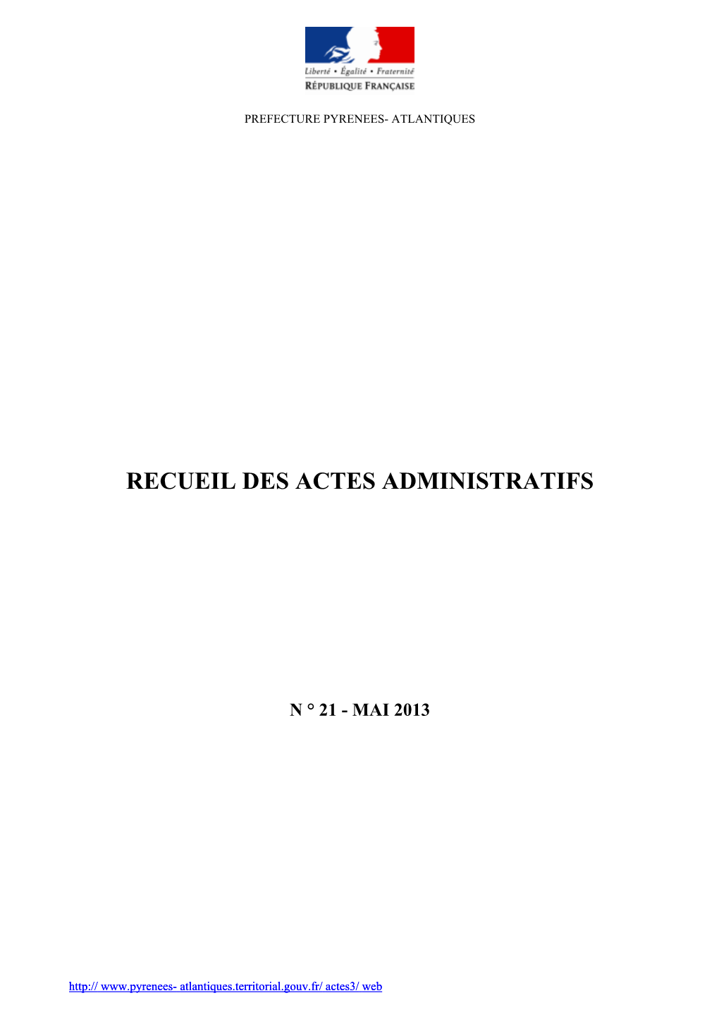 Recueil Des Actes Administratifs