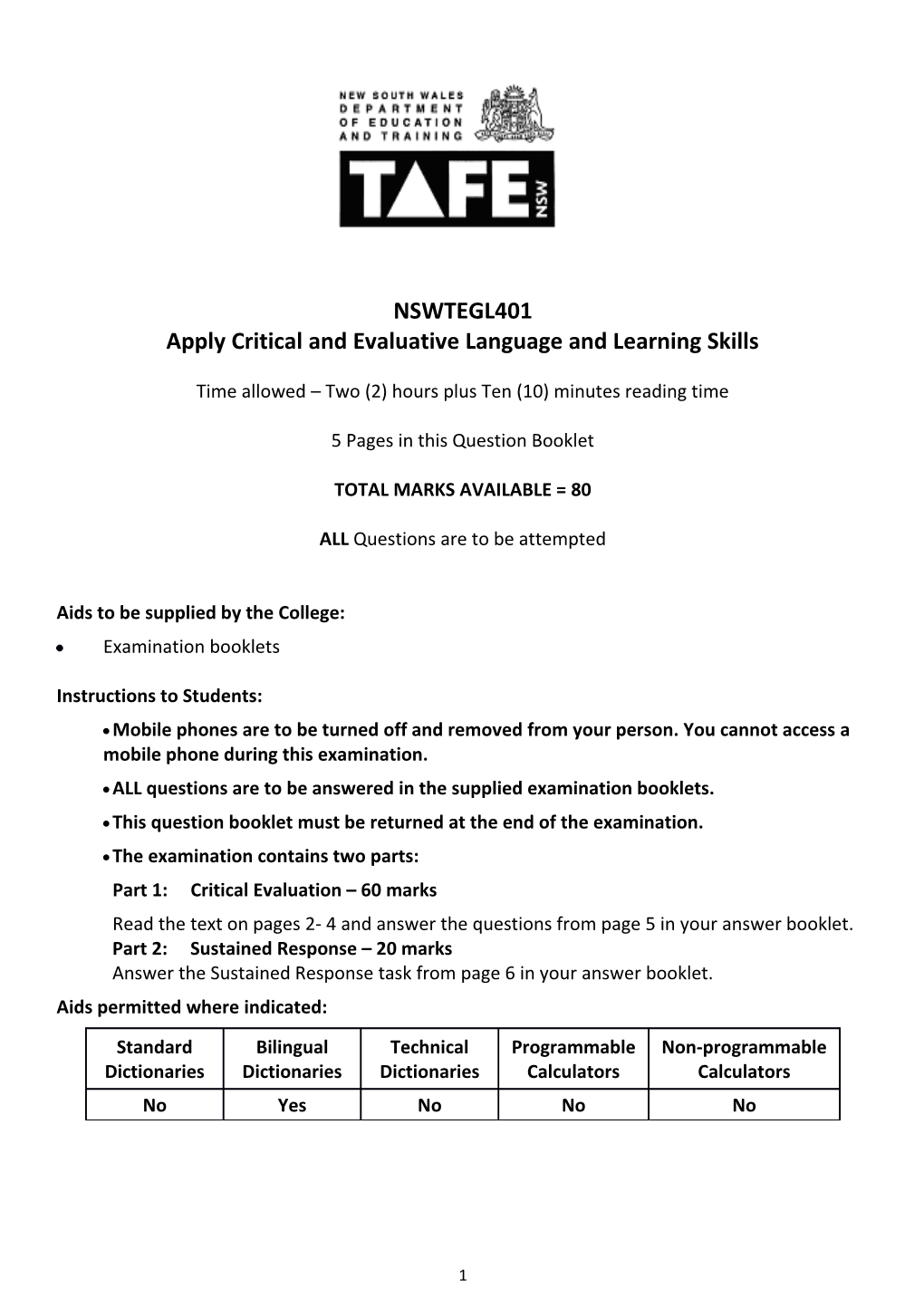 Apply Critical and Evaluative Language and Learning Skills