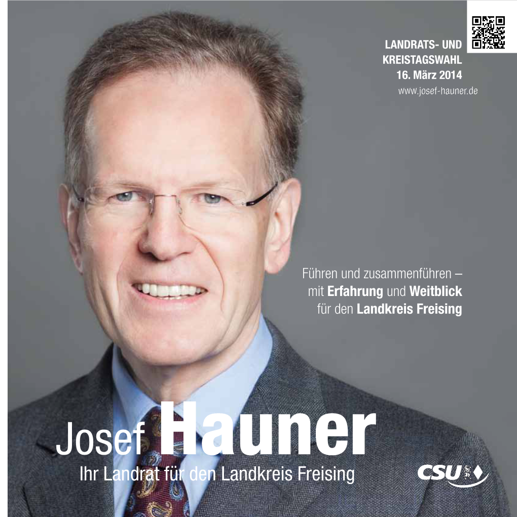Josef Hauner Ihr Landrat Für Den Landkreis Freising