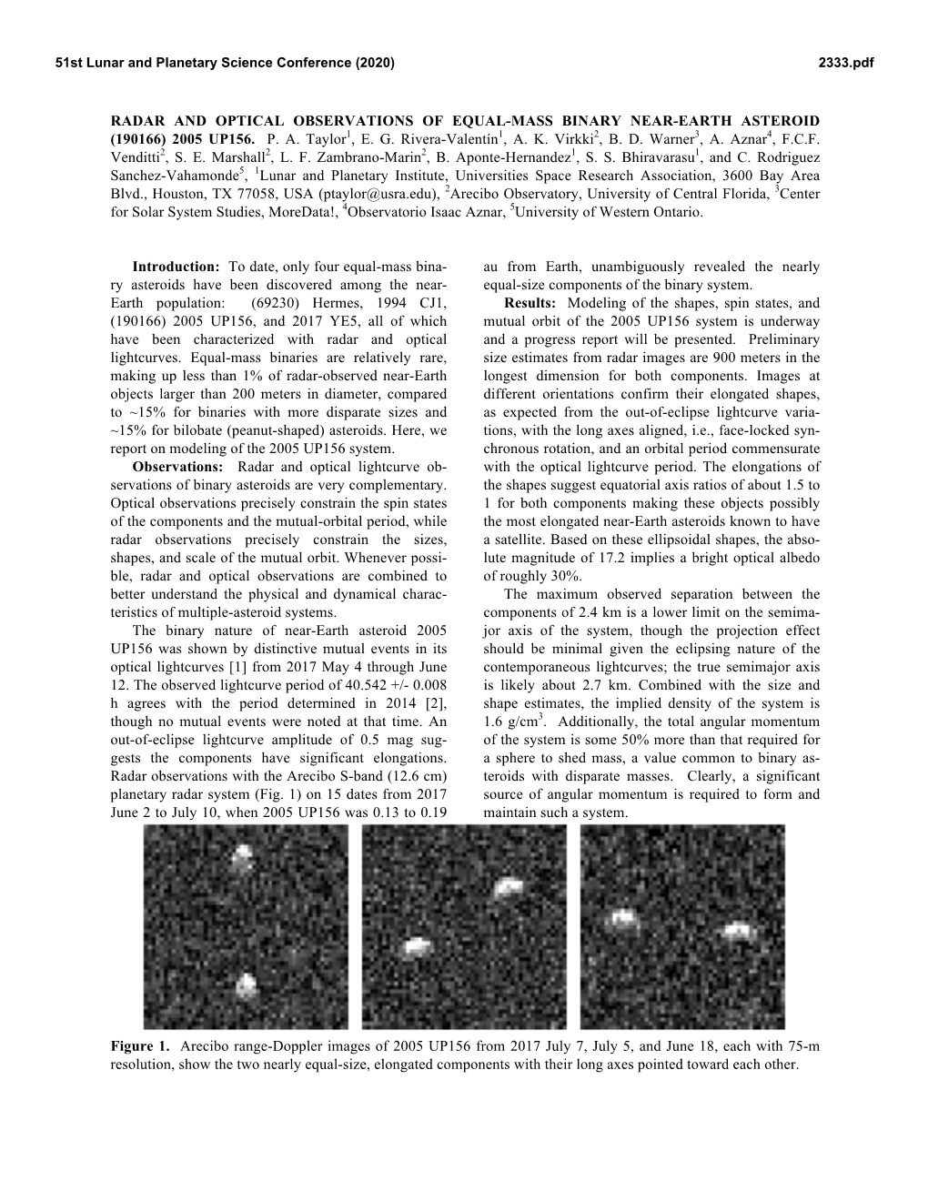 Radar and Optical Observations of Equal-Mass Binary Near-Earth Asteroid (190166) 2005 Up156