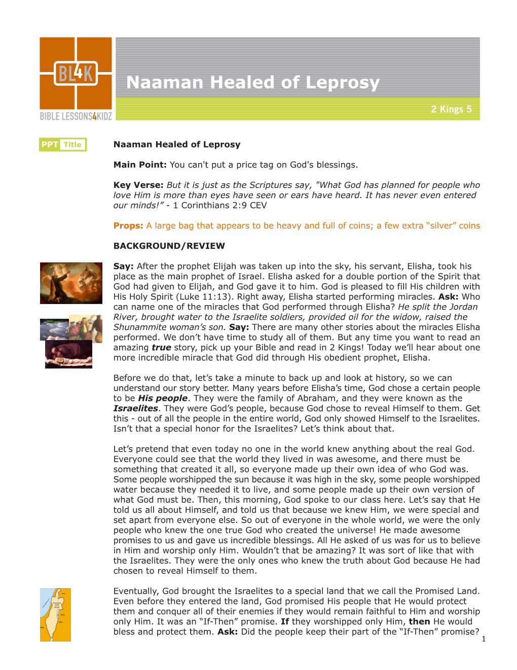 Naaman Healed of Leprosy