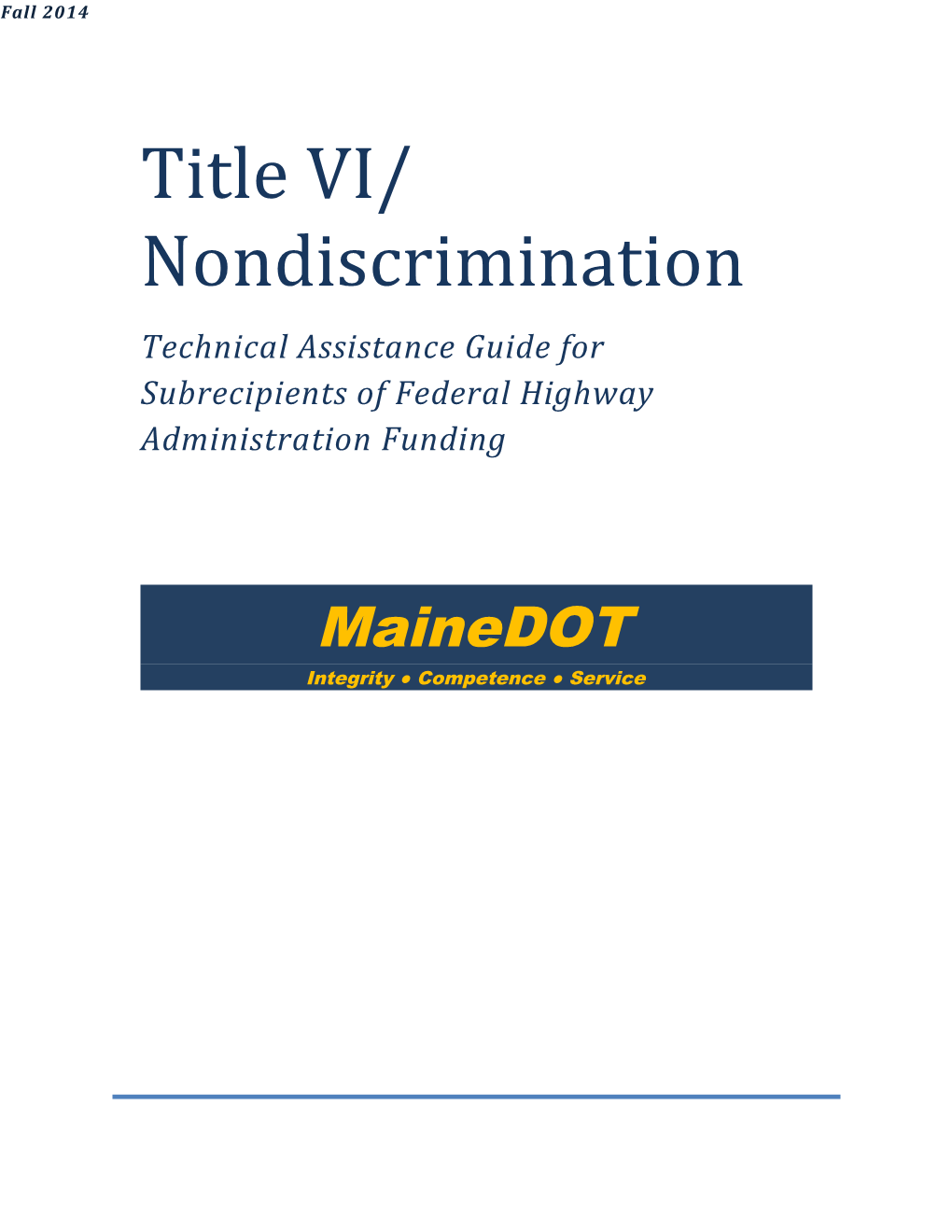 Title VI/ Nondiscrimination