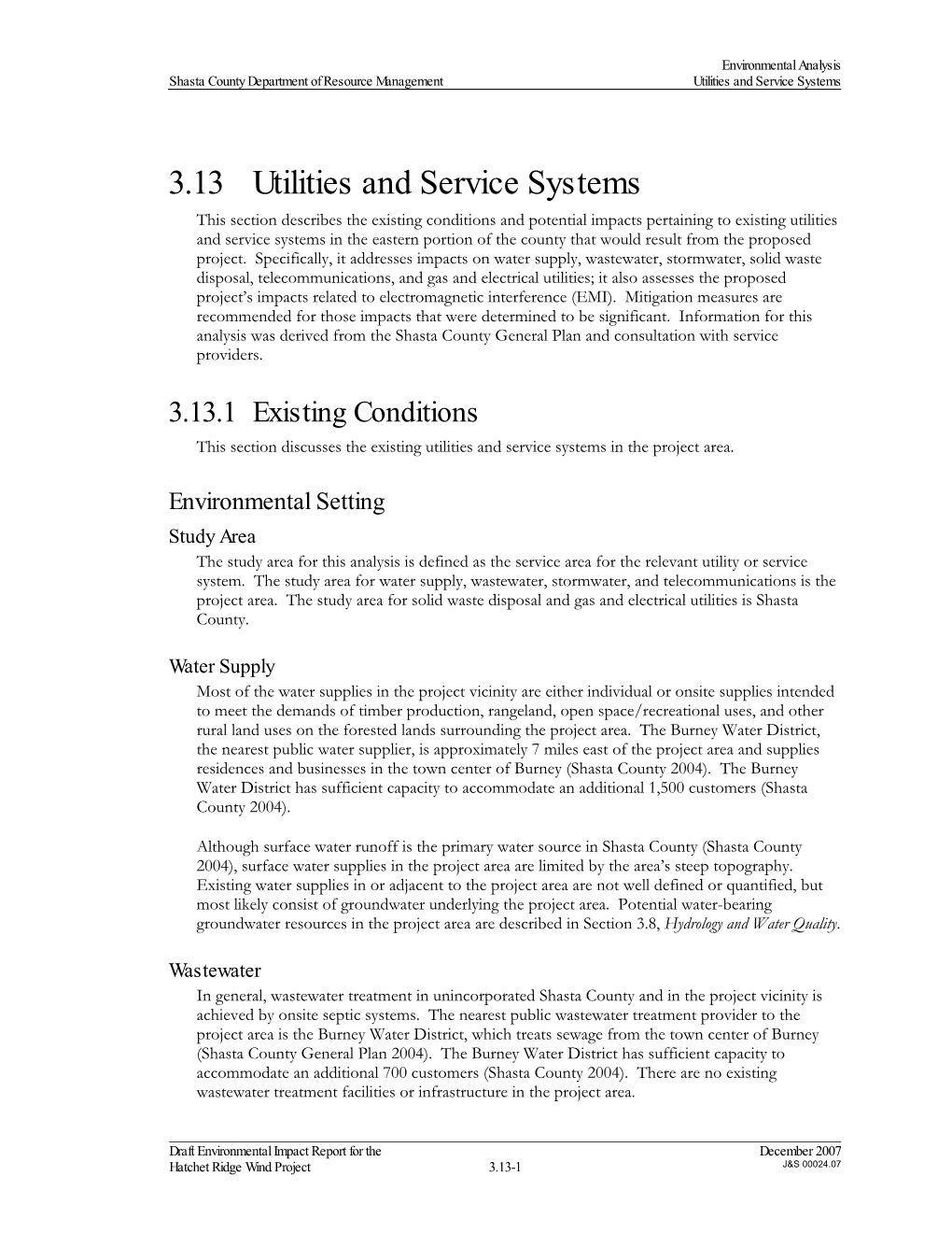 3.13 Utilities and Service Systems