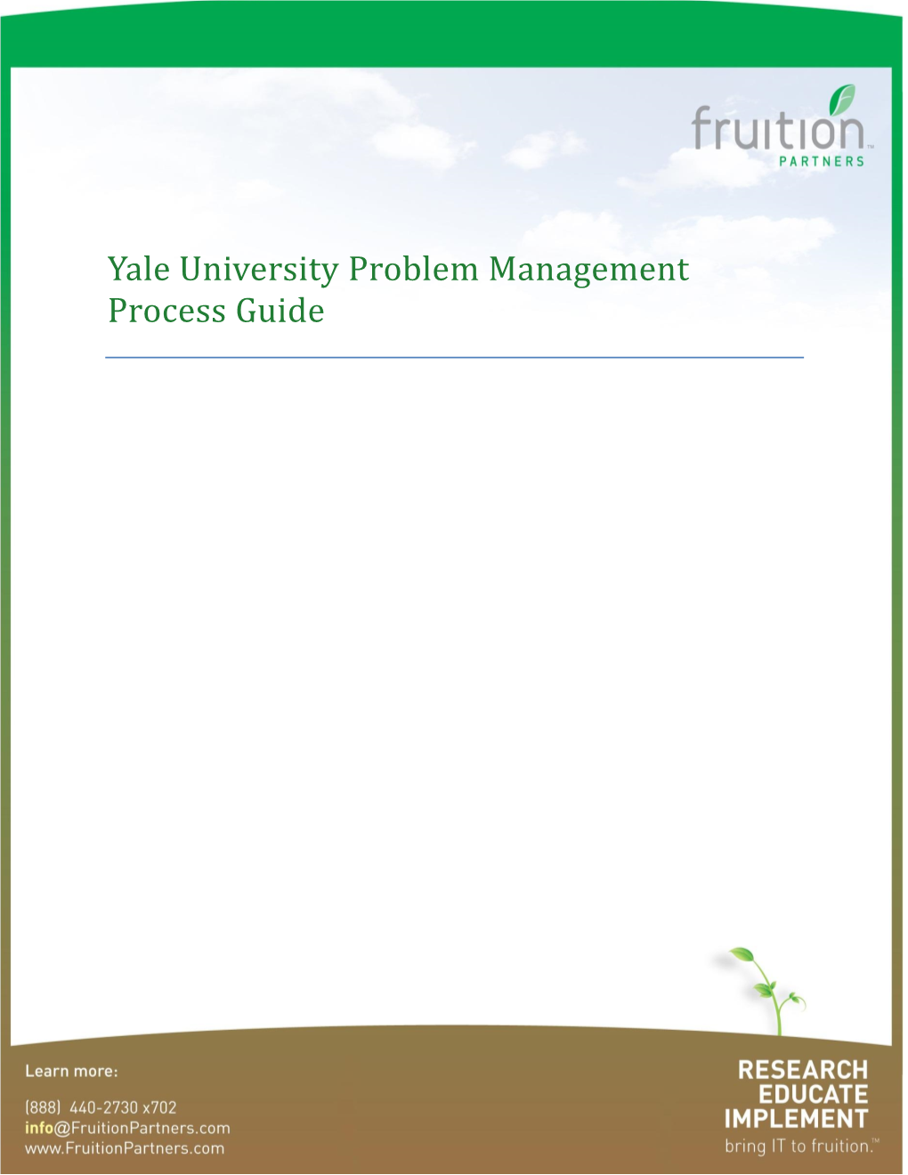 Yale University Problem Management Process Guide