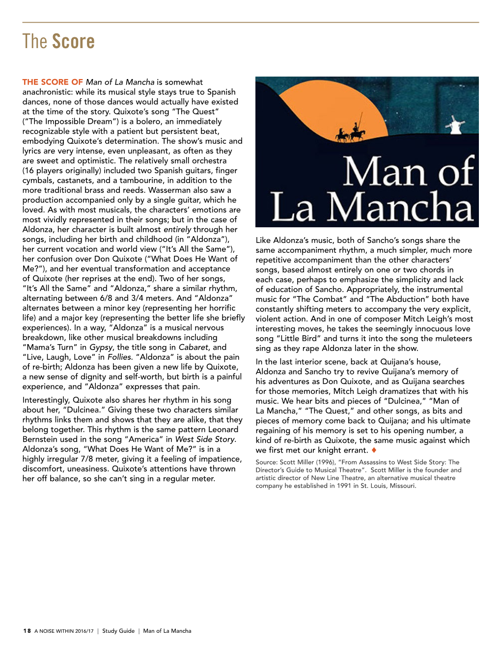 The Score of Man of La Mancha