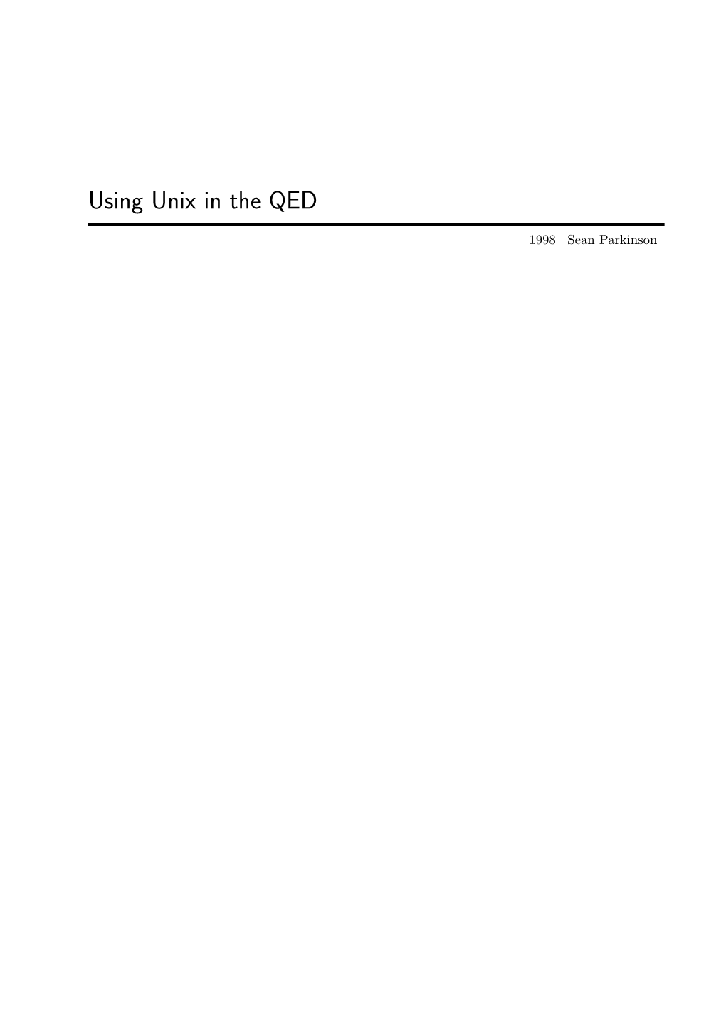 Using Unix in the QED