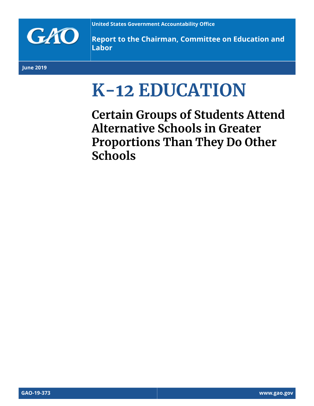 Certain Groups of Students Attend Alternative Schools in Greater Proportions Than They Do Other Schools