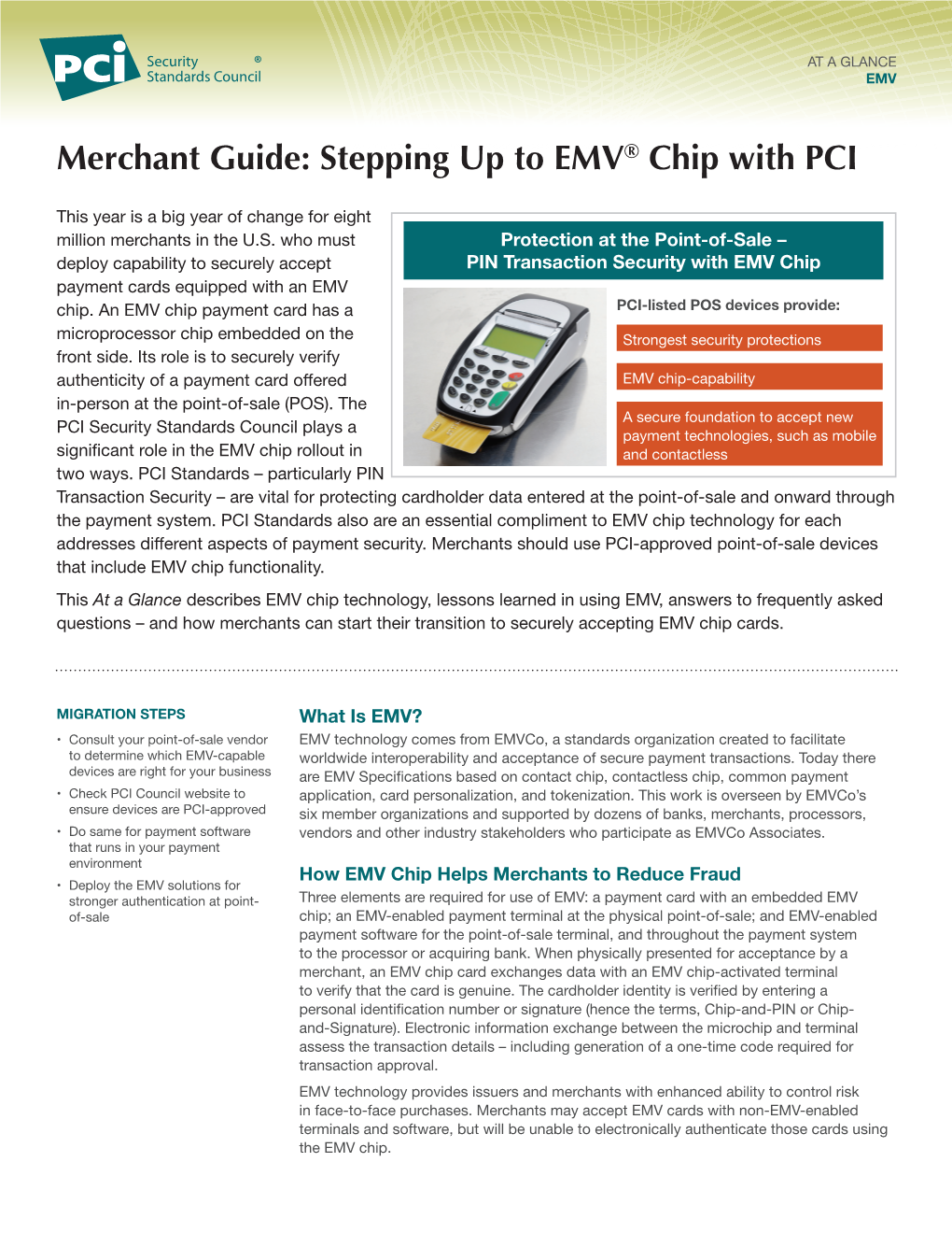 Merchant Guide: Stepping up to EMV® Chip with PCI