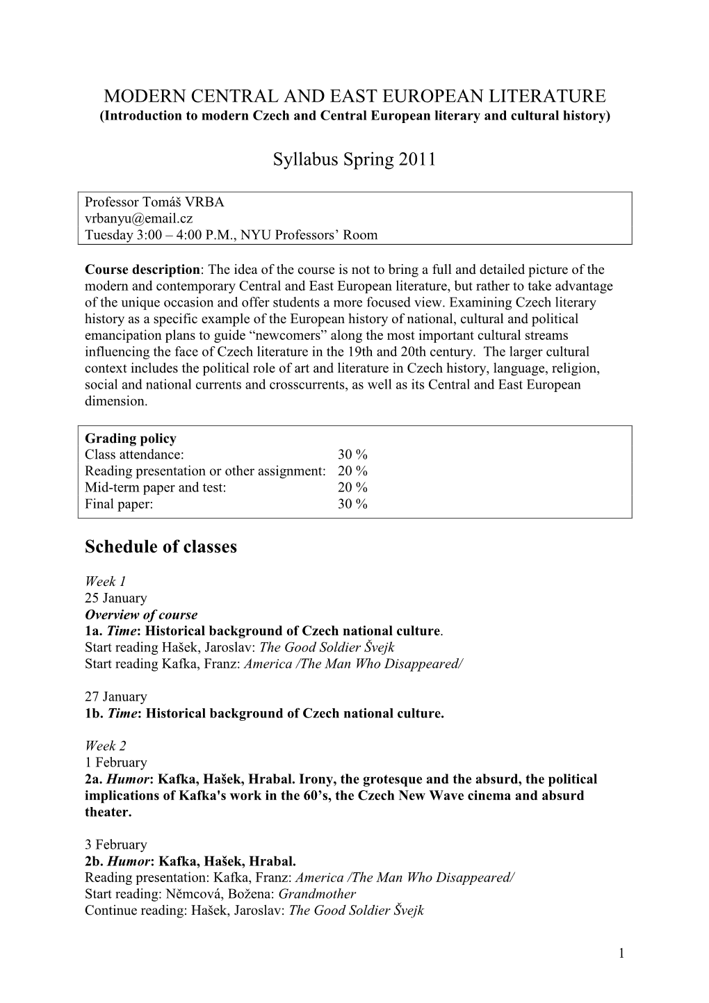 Vrba Syllabus Spring 2011