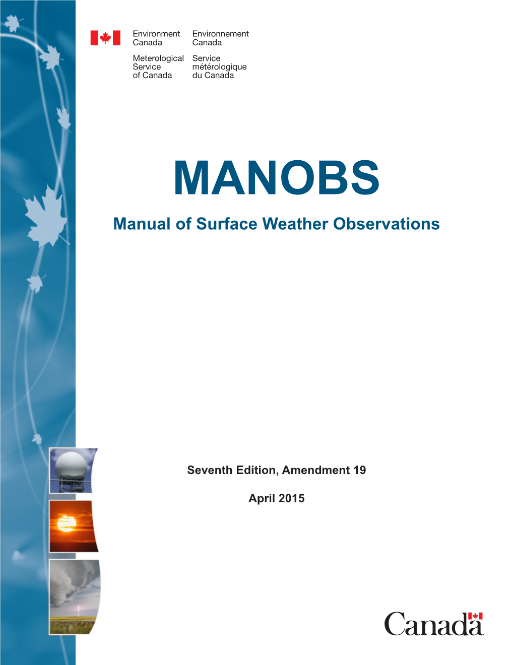 MANOBS Manual of Surface Weather Observations