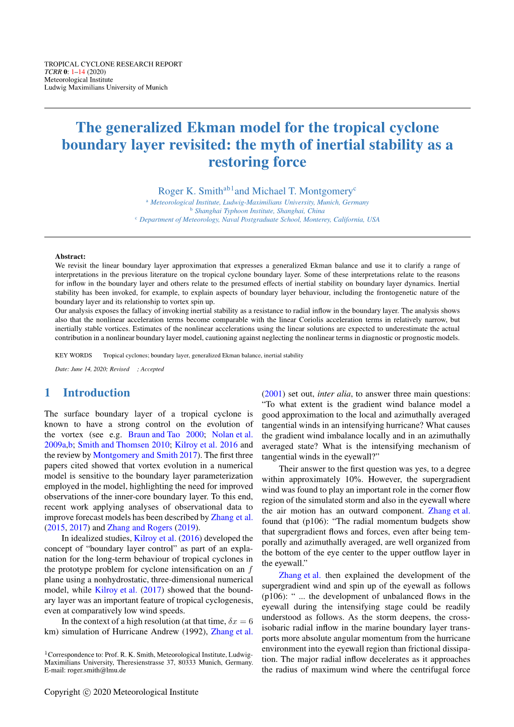 The Generalized Ekman Model for the Tropical Cyclone Boundary Layer Revisited: the Myth of Inertial Stability As a Restoring Force