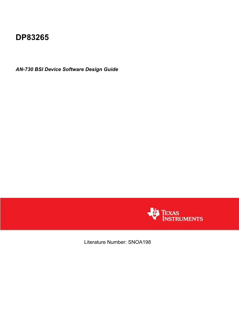 AN-730 BSI Device Software Design Guide