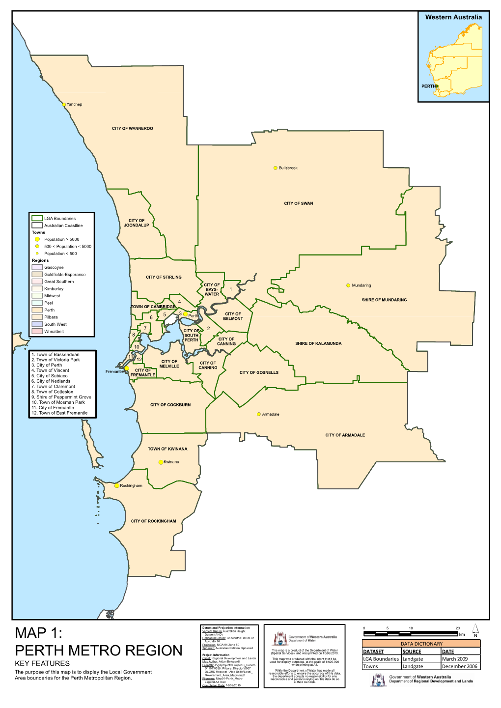 Map 1: Perth Metro Region