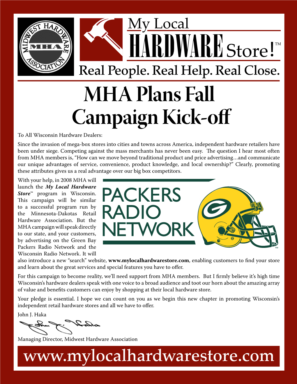 MHA Plans Fall Campaign Kick-Off