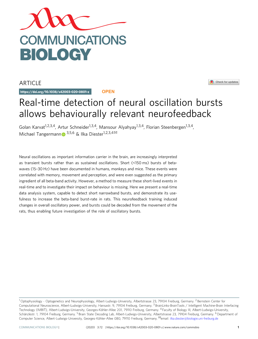 Real-Time Detection of Neural Oscillation Bursts Allows Behaviourally Relevant Neurofeedback
