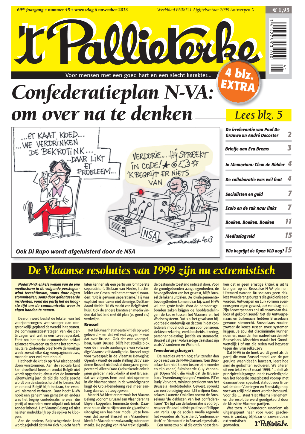 Confederatieplan N-VA: EXTRA Om Over Na Te Denken Lees Blz