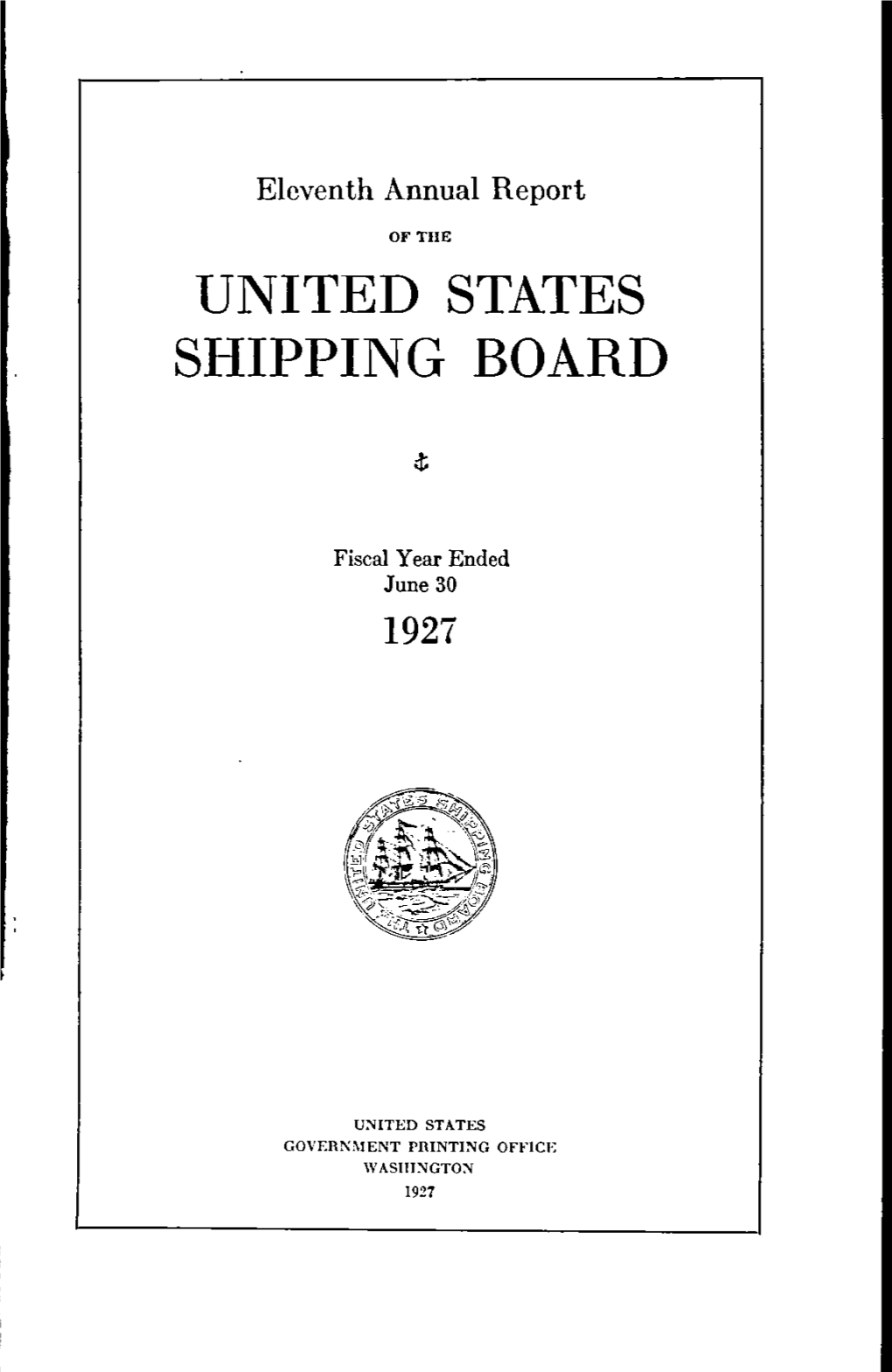 Annual Report for Fiscal Year 1927
