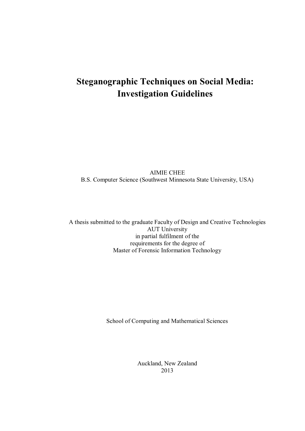 Steganographic Techniques on Social Media: Investigation Guidelines