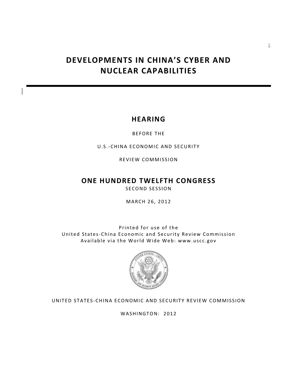 Developments in China's Cyber and Nuclear Capabilities
