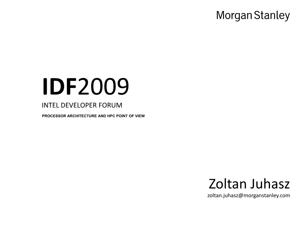 Idf2009 Intel Developer Forum