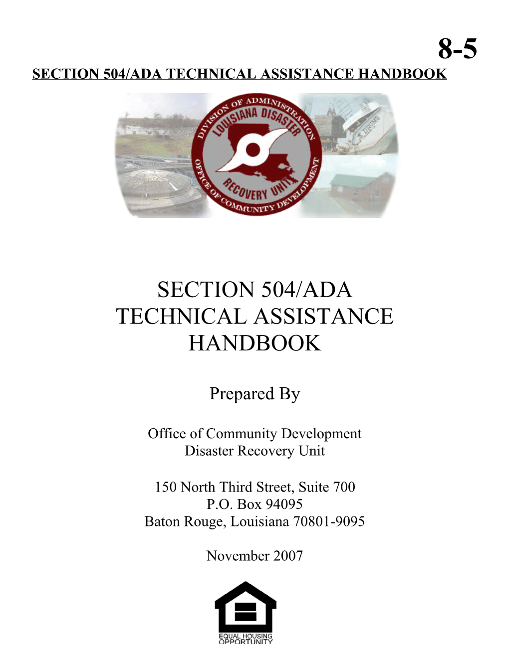 Section 504/Ada Technical Assistance Handbook