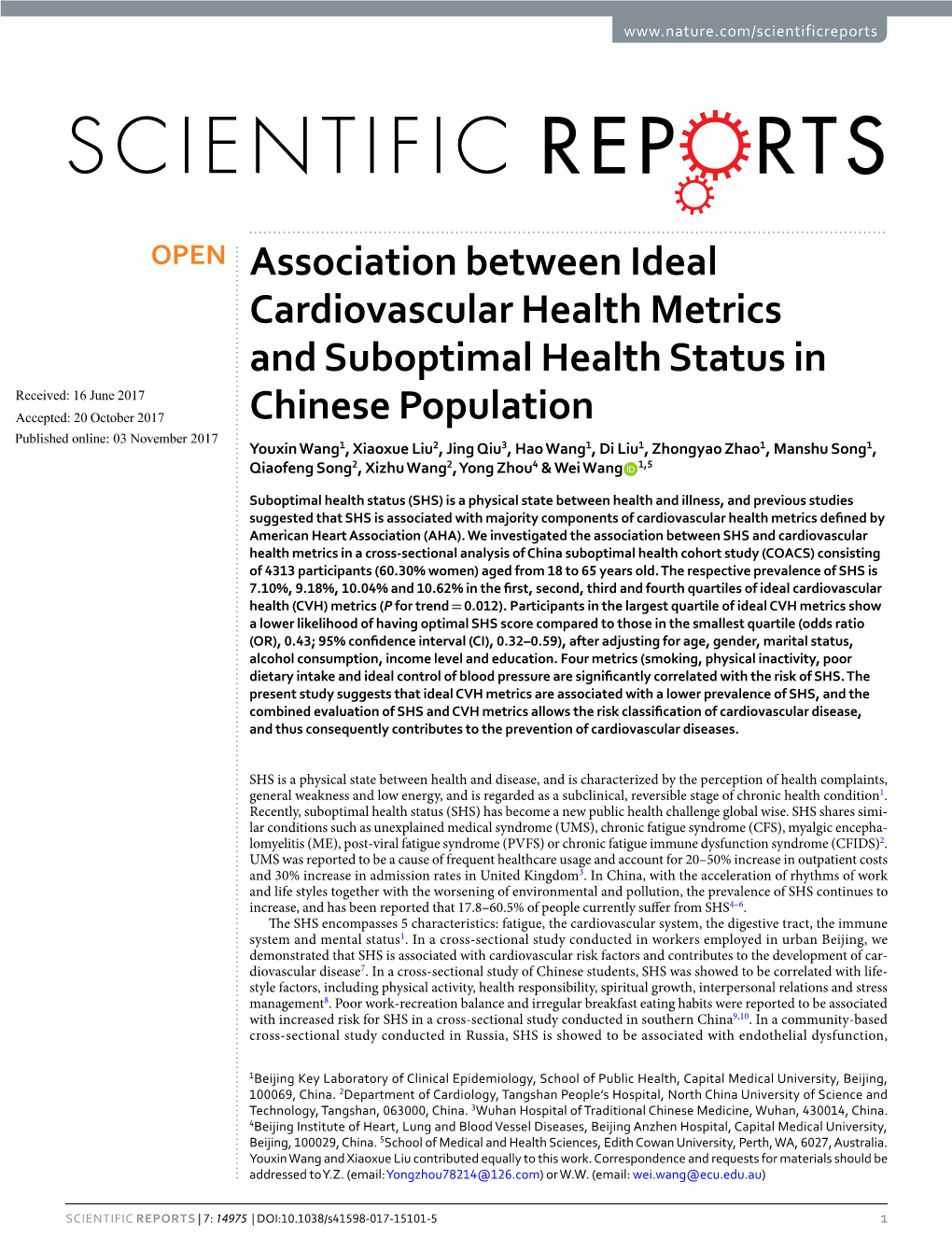 Association Between Ideal Cardiovascular Health Metrics And