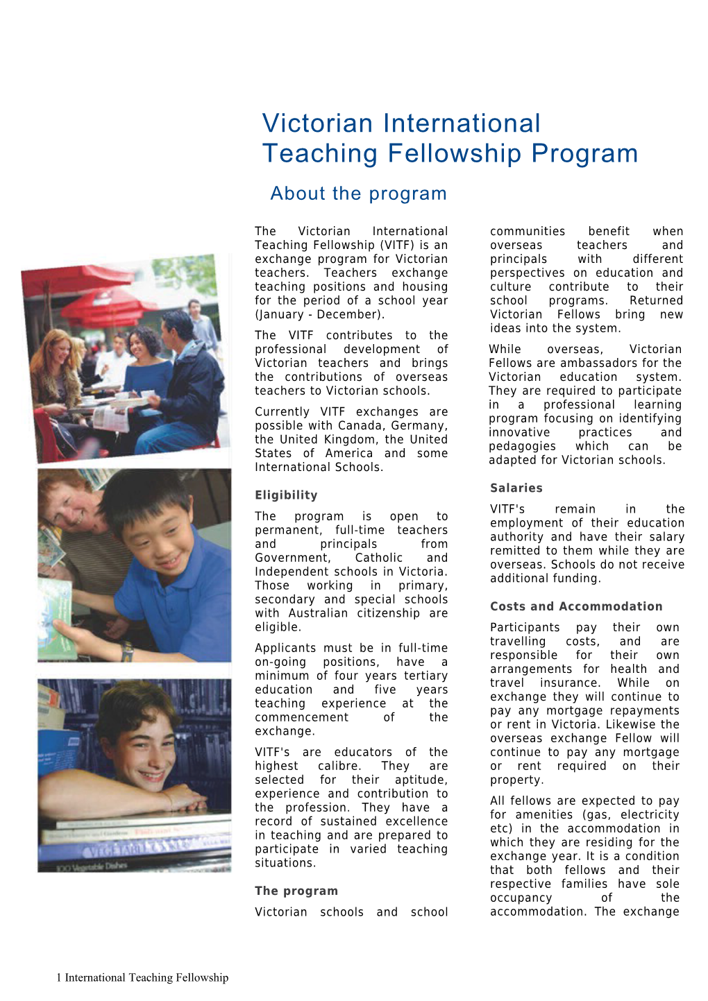 Victorian International Teaching Fellowship Program