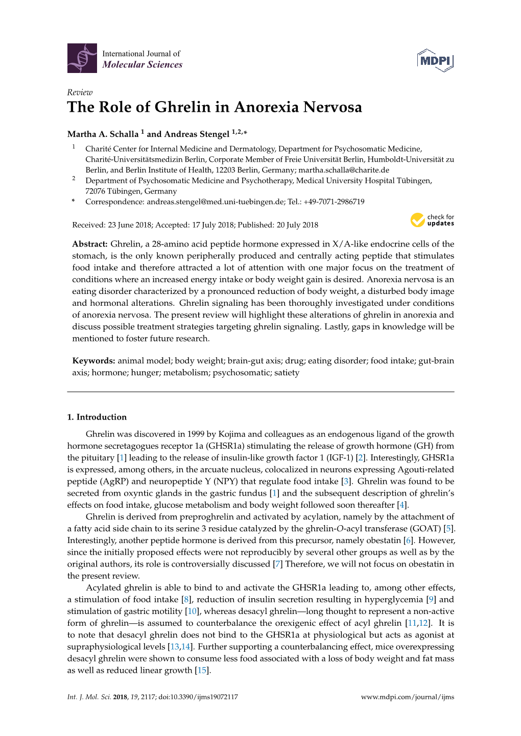 The Role of Ghrelin in Anorexia Nervosa